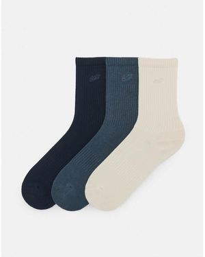 Pull&Bear Confezione Da 3 Paia Di Calzini Con Logo Stwd - Blu