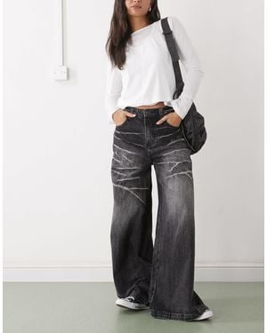 Minga London Lightning Wash Baggy Jeans - Grey