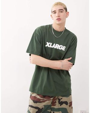 X-Large T-Shirt Con Stampa Frontale Del Logo - Verde