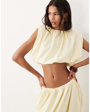 4th & Reckless Mouwloze Top Met Bolle Zoom - Naturel