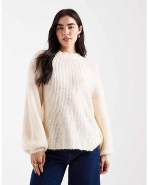 Daisy Street Oversized Balloon Sleeve Jumper - Natural
