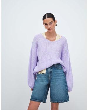 Jdy – wendbarer oversize-strickpullover - Lila