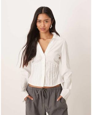 Gina Tricot Corset Style Shirt - White
