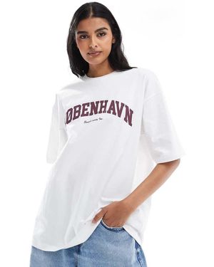 JJXX Oversized T-shirt With Kobenhavn Print - White