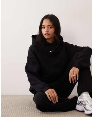 Nike Sudadera Con Capucha Oversize De Felpa De Grosor Medio En - Negro
