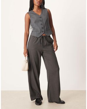 Jdy Tie Detail Wide Leg Pants - Gray