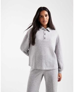 Miss Selfridge Brushed Collar Sweat Co Ord - Grey