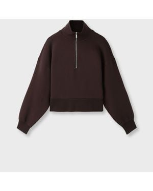 Stradivarius B10 Zip-Up Sweatshirt With Collar - Brown