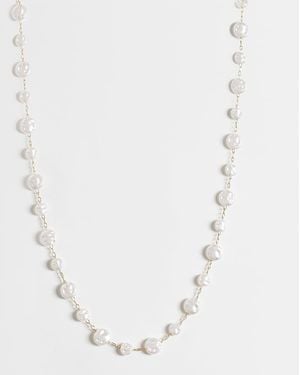 ASOS Asos Design Curve Ketting Met Pareldetails - Wit