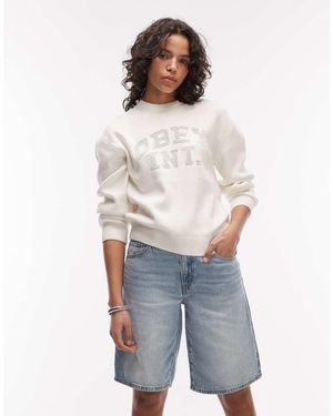 Obey League Logo Crew Neck Sweatshirt - Blue