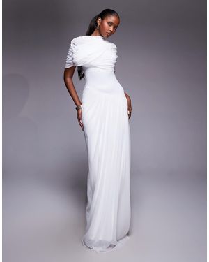 HEIRESS BEVERLY HILLS Robe longue en tulle à taille basse et détail drapé asymétrique - Bleu