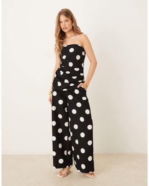 Nobody's Child Marielle Linen Look Wide Leg Pants - White