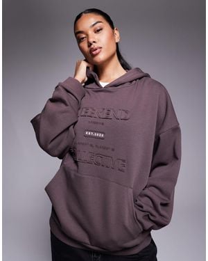 ASOS Weekend Collective Hoodie With Applique Graphic - Purple