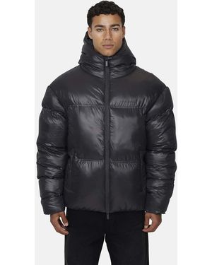Good For Nothing Hooded Puffer Jacket - Grey