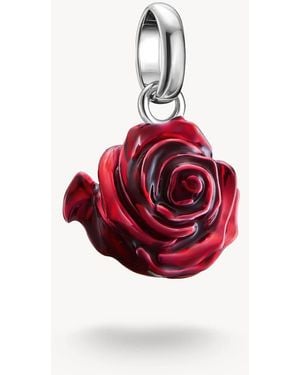 Thomas Sabo Charm Pendente Rosa Rossa Blossom Connect - Rosso