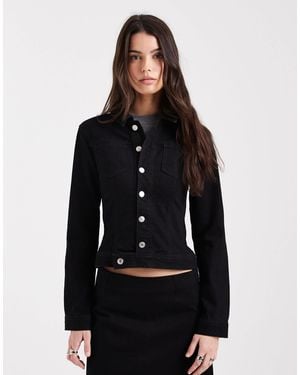 ASOS Denim Jacket With Pocket Detail Co-ord - Black