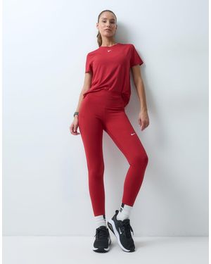 Nike One Dri-Fit Legging Met Hoge Taille En Naadloze Afwerking - Rood