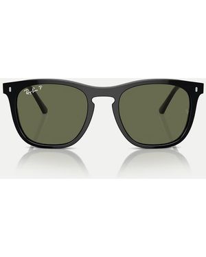 Ray-Ban Rb2210 Square Polarised Sunglasses With Lens - Green