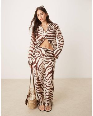 Mango Straight Leg Trouser Co-ord - Natural