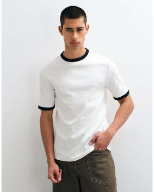 Only & Sons T-Shirt Met Contrasterende Bies - Wit
