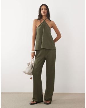 ASOS Co-Ord Textured Fabric Trouser - Natural
