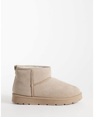 SEQWL Cosy Mini Ankle Boots - Natural