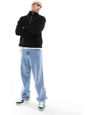 River Island 1987 Half Zip Fleece - Blue