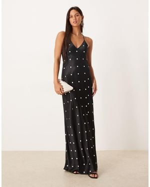 ASOS Satin Seam Detail Maxi Dress - Multicolor
