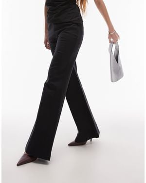 & Other Stories High Waist Stretch Flare Leg Pants With Front Seam - Black