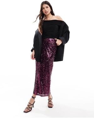 ASOS Sequin Maxi Skirt - Blue