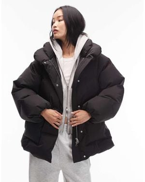 & Other Stories Midi Padded Puffer Coat With Front Pockets - Black