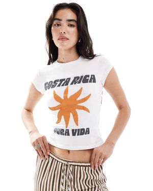 ASOS Baby Tee With Beaded Flower - White