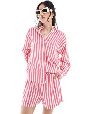 ONLY Linen Shirt Co-ord - Pink