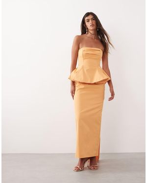 ARRANGE Bandeau Cinched Maxi Dress - Natural