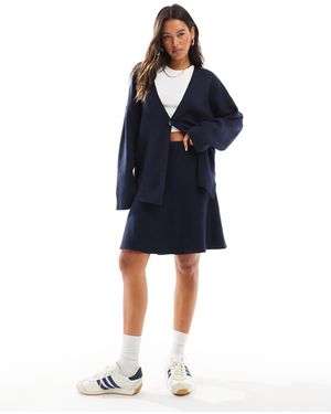 Object Minifalda Azul Marino De Corte Skater De Punto De (Parte De Un Conjunto)