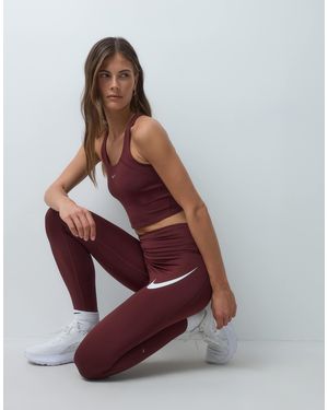 Nike Tempo dri-fit 7/8-leggings mit hohem bund - Braun