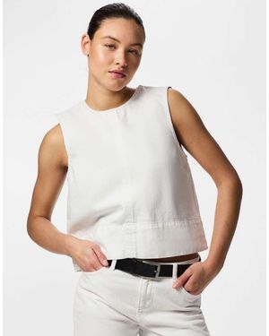 Pieces Sleeveless Top - White