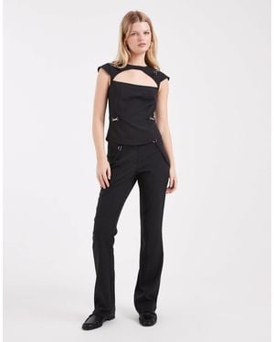 Collusion Tailored Pinstripe Buckle Trouser Co-Ord - Blue