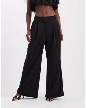 Vero Moda Super weite anzughose mit bundfalten - Schwarz