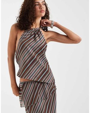 Motel Astina Stripe Halter Top - Multicolour