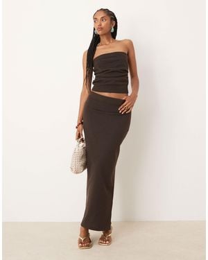 ASOS Co-ord Knit Boucle Midi Skirt - Natural
