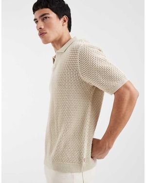 Levi's Dillon Polo Trui Met Open Kraag En V-Hals - Wit