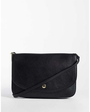 Mango Faux Leather Classic Cross Body Bag - Black