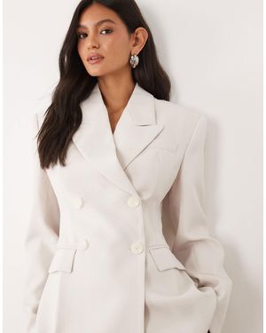 JW PEI Structured Double Breasted Tailored Mini Blazer - White