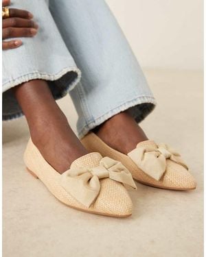 ASOS Lake Bow Pointed Ballet Flats - Blue