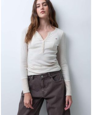 Hollister Icon Logo Henleytop Met Lange Mouwen - Grijs