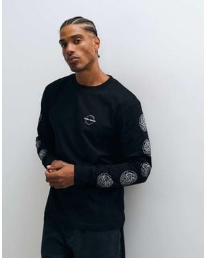 Parlez Haldane Long Sleeve Graphic T-Shirt - Blue