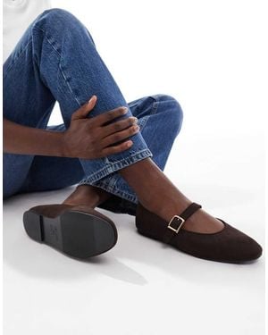 New Look Suedette High Vamp Mary Janes - Blue