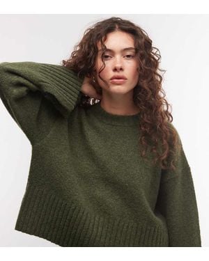 Monki Relaxed Crew Neck Jumper - Green