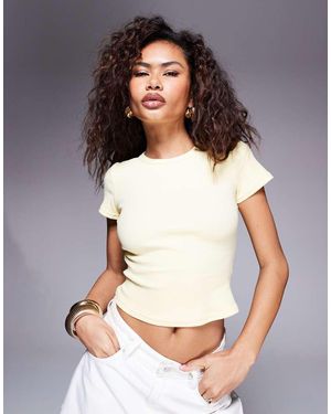 Princess Polly Baseline Ribbed Cropped Baby Tee - White